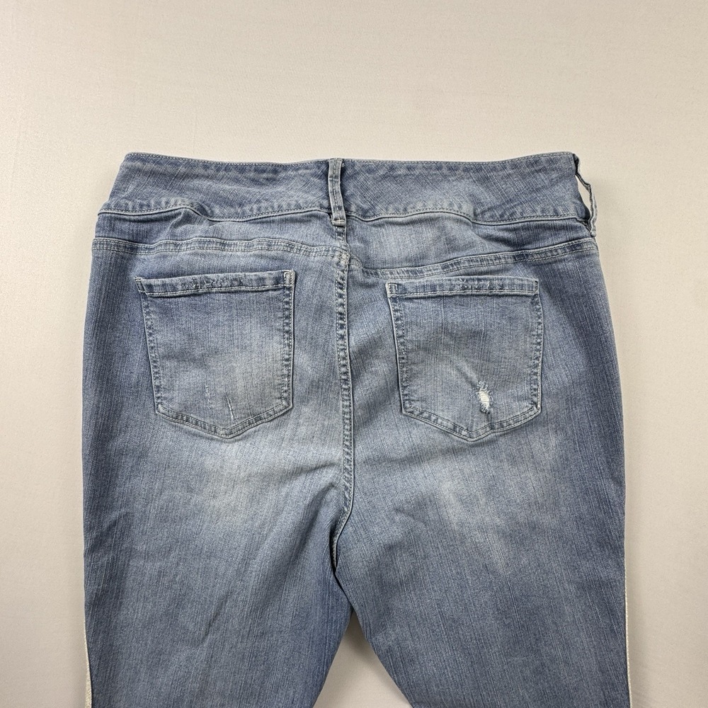 Torrid Women's 18R Premium Jeggings Distressed Side Stripe Skinny Jeans Stretch‎ - Picture 3 of 10